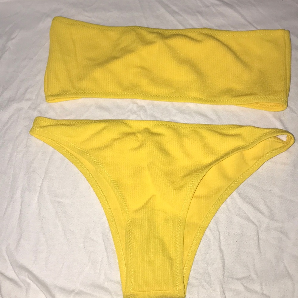 Yellow Bando Cheeky Bikini